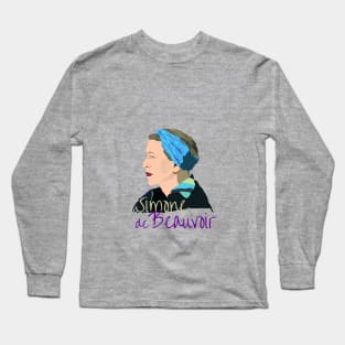 Simone de Beauvoir portrait Long Sleeve T-Shirt